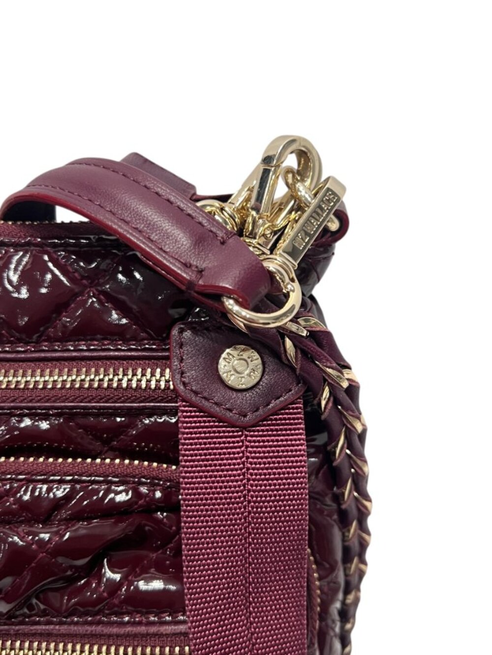$335 MZ WALLACE Burgundy Red Downtown Crosby Patent Crossbody Shoulder Bag - Picture 3 of 10